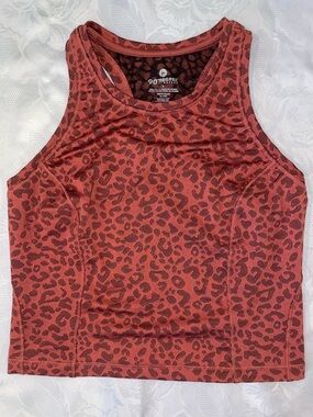 90 Degree By Reflex Rust Red Leopard Print Racerback Tank